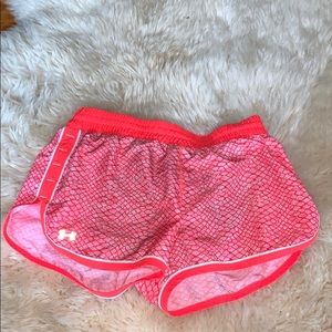 Neon pink snake print shorts